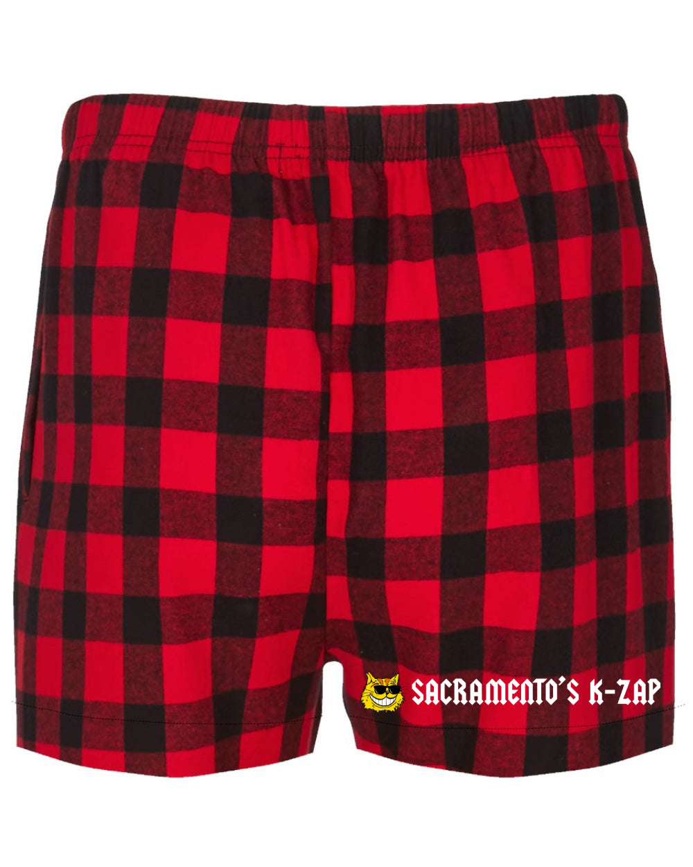 Sacramento's K-ZAP The Cat's Meow Boxers--In Red/Black Plaid - Medium, Red/Black Plaid image