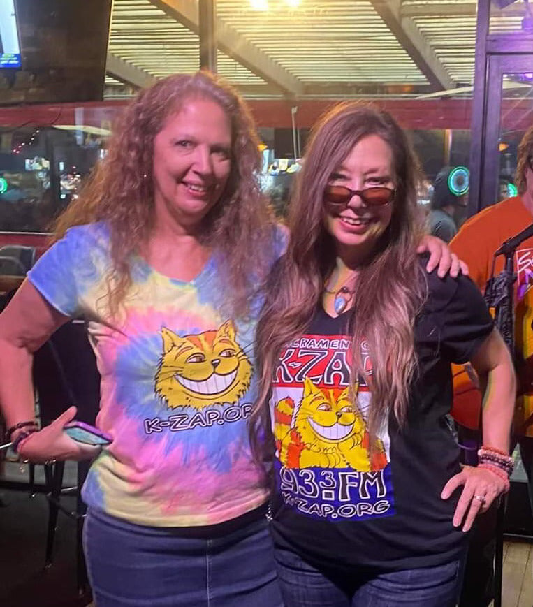 Sacramento's K-ZAP Cat's Back Ladies V-Neck Shirts In Black or White image 5