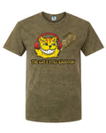The Cat's Still Groovin' Mineral Washed T-shirt--In Green & Brown! image 0