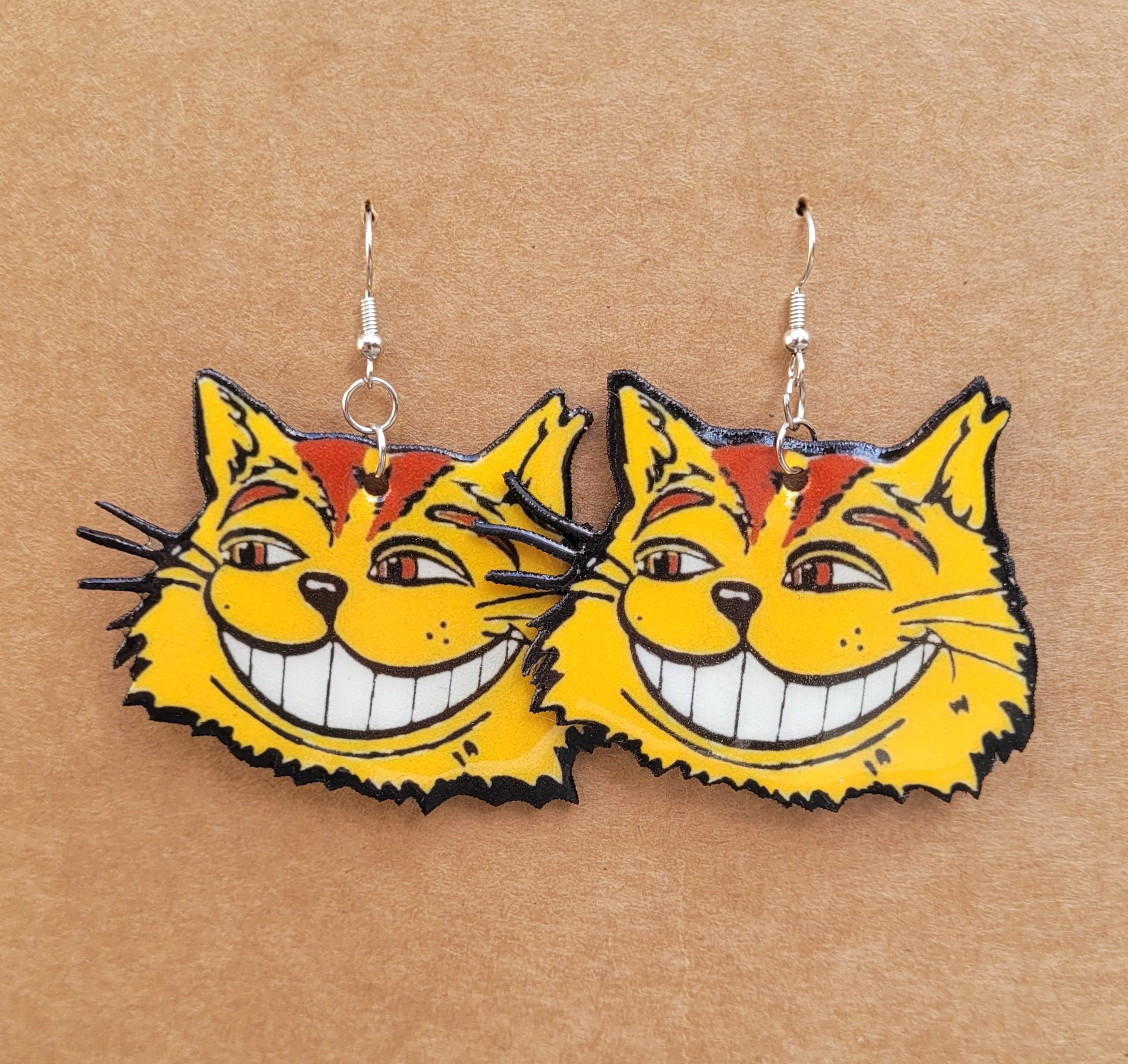 K-ZAP EARRINGS: CAT'S BACK, TUBBY THE CAT, & PSYCHEDELIC SUNDAY - Tubby Head image