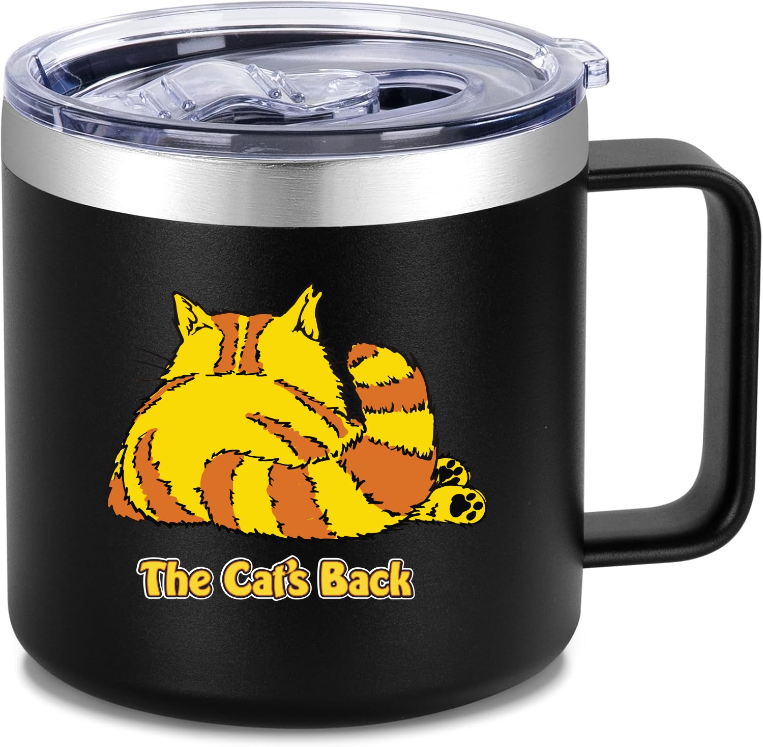 Cat's Back 14 ounce Insulated Travel Coffee Mugs--In Black! image 1