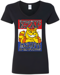 Sacramento's K-ZAP Cat's Back Ladies V-Neck Shirts In Black or White - 2XL, Black image