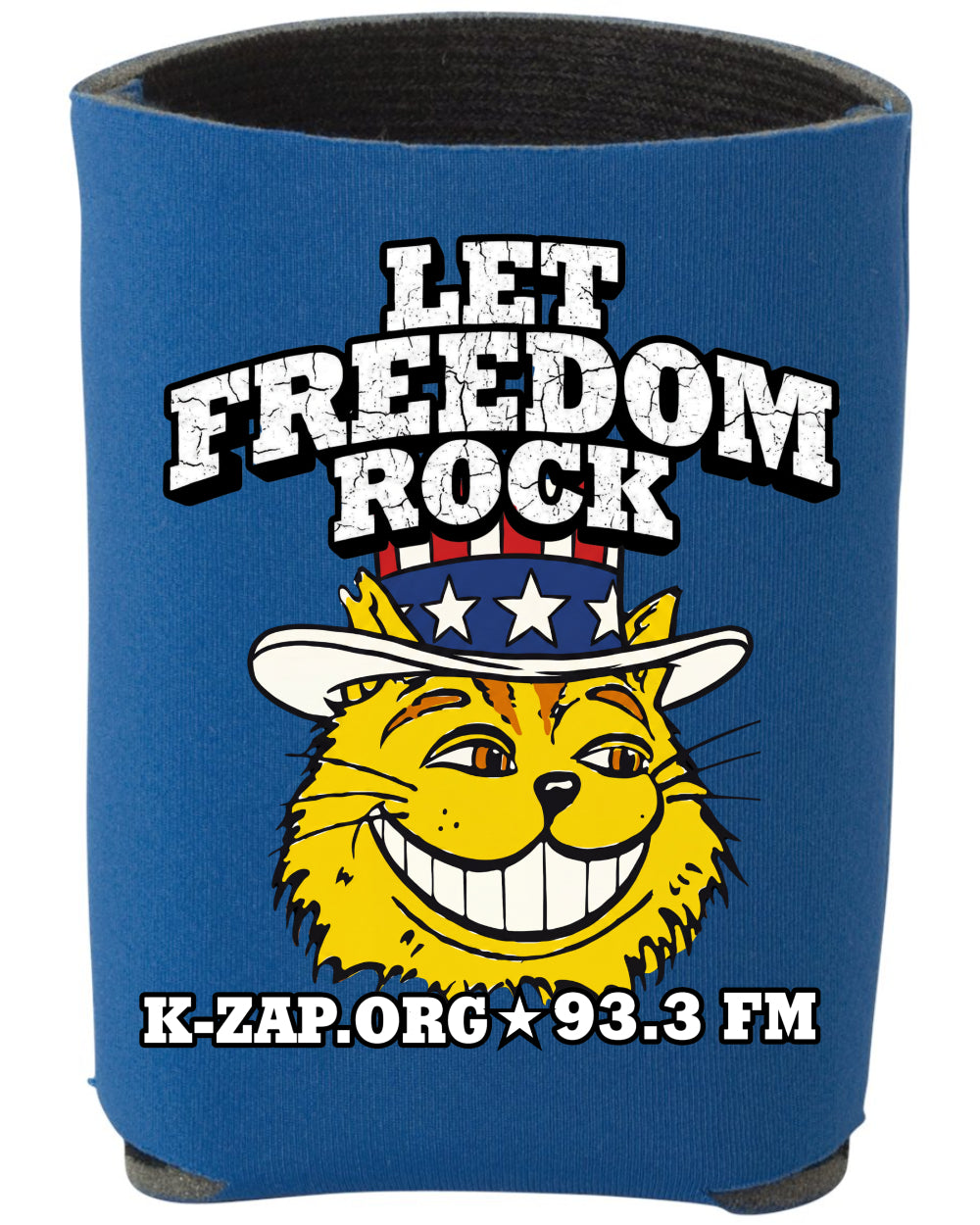 LET FREEDOM ROCK KOOZIE--IN ROYAL BLUE! image 0