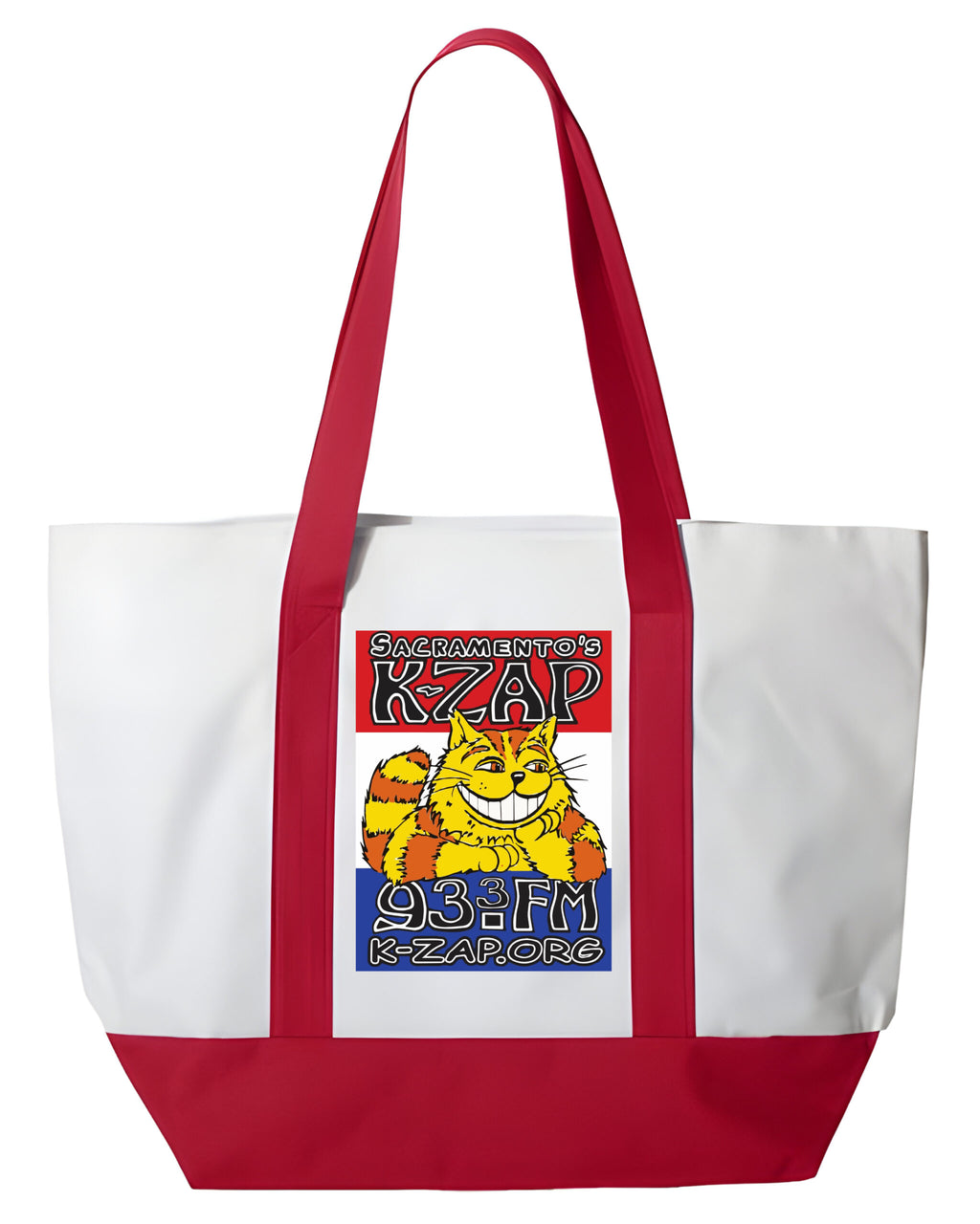 Sacramento's K-ZAP Tote Bag- In Royal Blue & Red! image 1