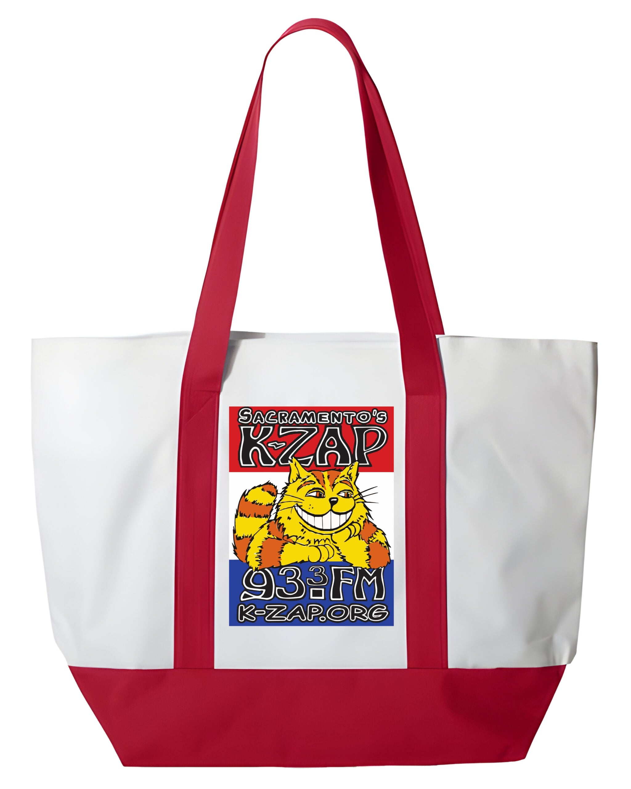 Sacramento's K-ZAP Tote Bag- In Royal Blue & Red! image 1