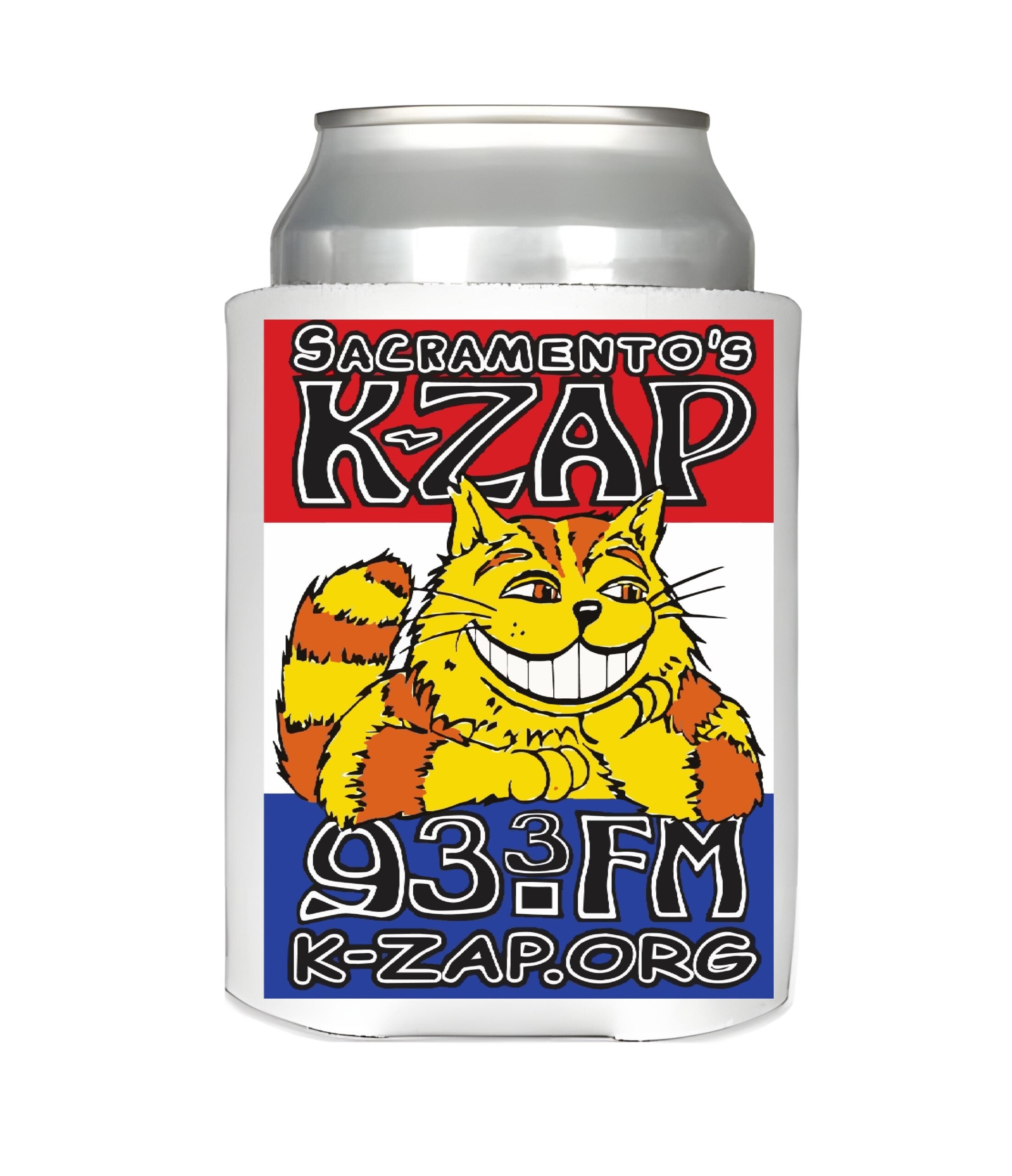 Sacramento's K-ZAP Koozie-- In White! image 1
