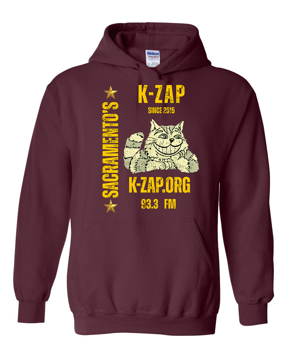 Vintage Vibes Hoodie--In Maroon & Black! - Large, Maroon image