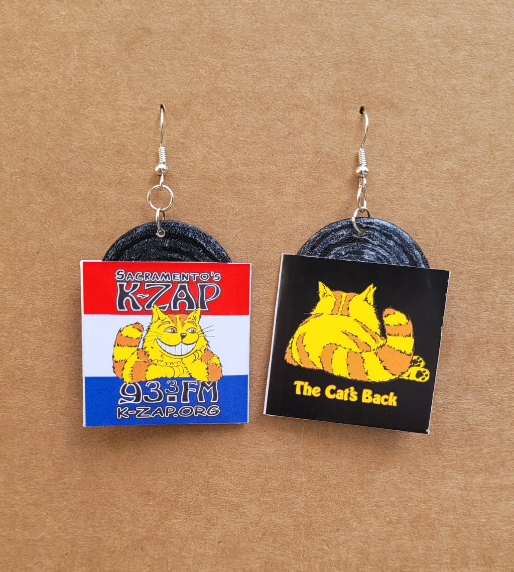 K-ZAP EARRINGS: CAT'S BACK, TUBBY THE CAT, & PSYCHEDELIC SUNDAY image 0